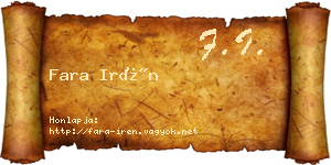 Fara Irén névjegykártya